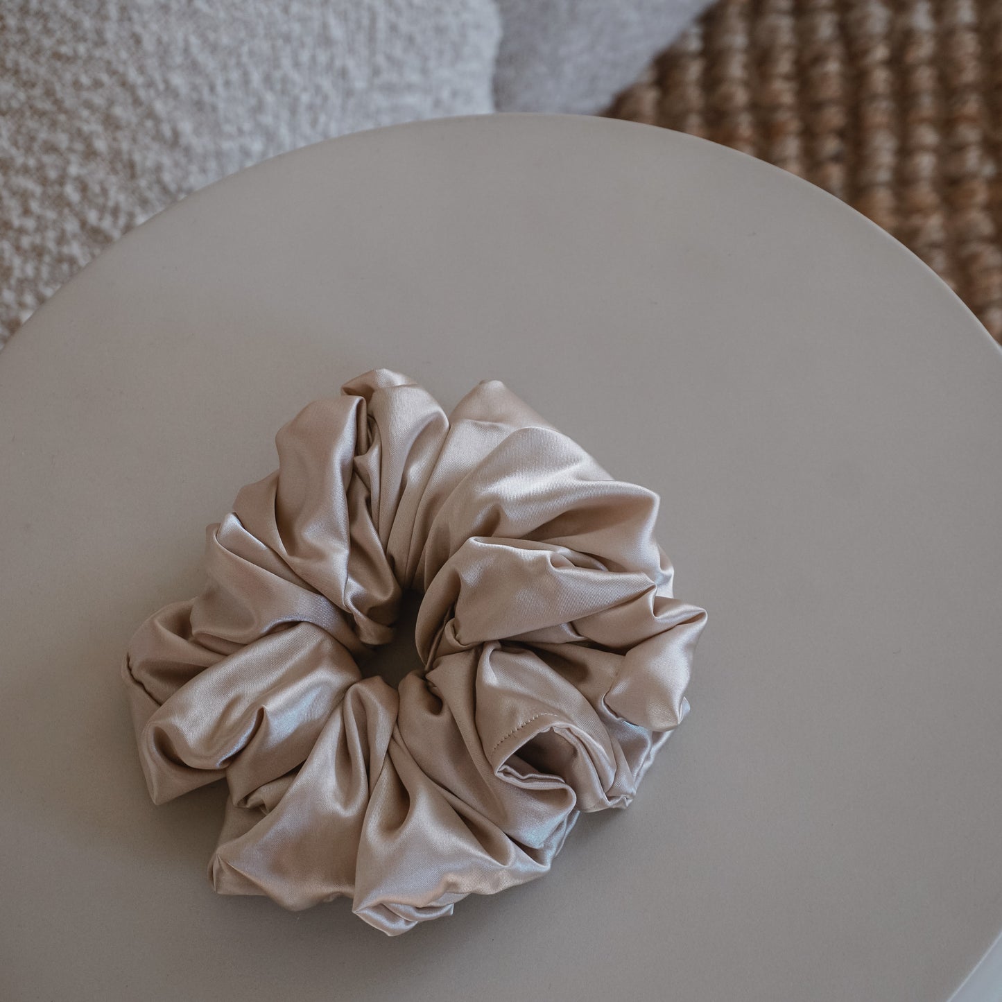 Champagne Satin Scrunchie