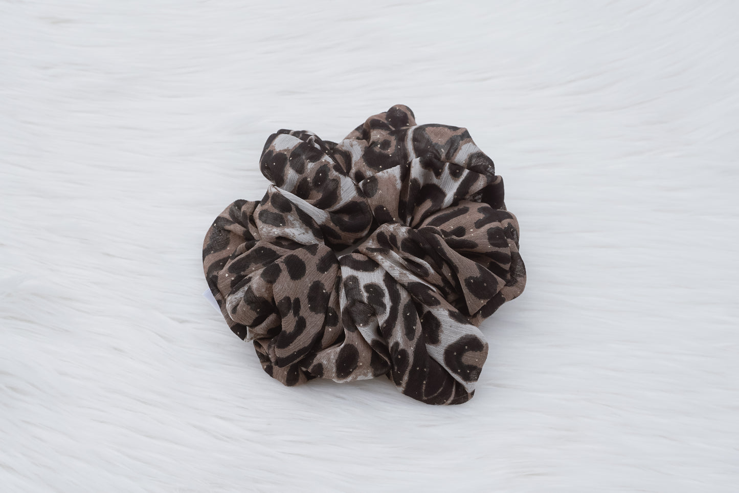 Leopard & Gold Polka Dot Scrunchie