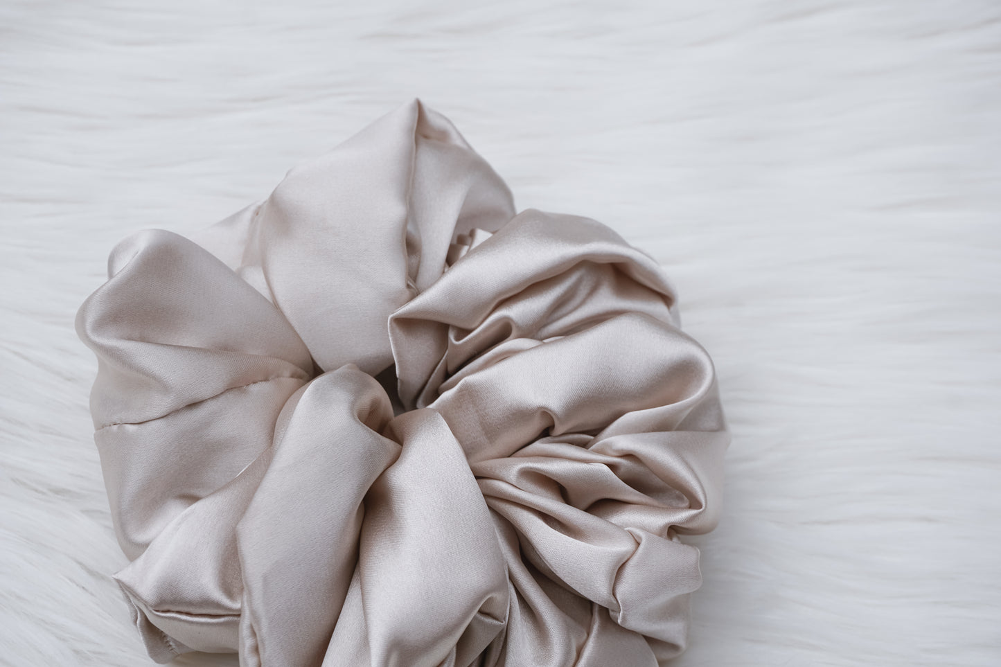 Champagne Satin Scrunchie
