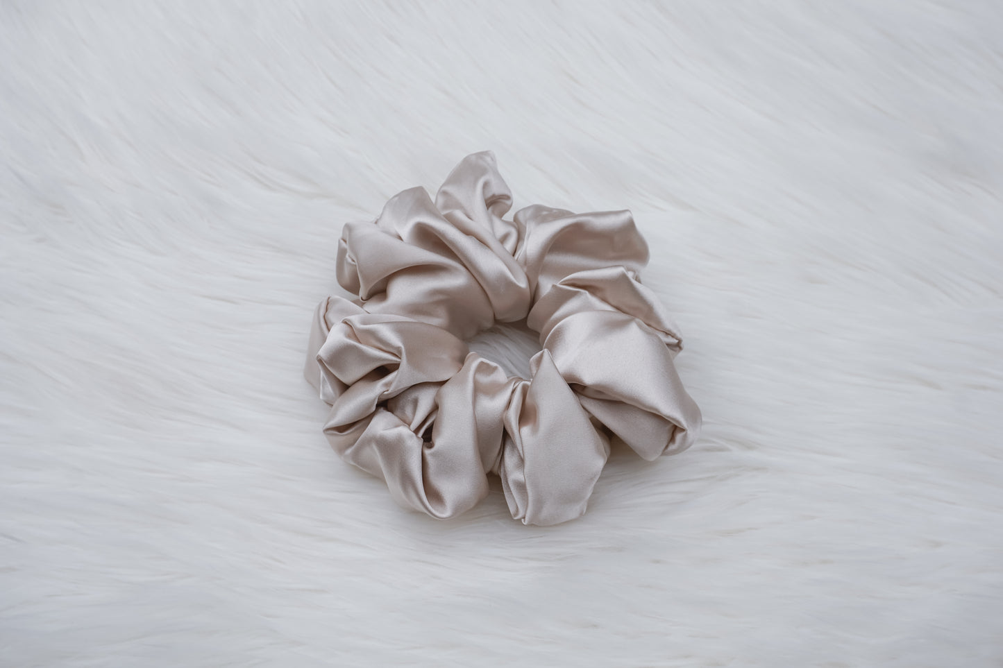 Champagne Satin Scrunchie