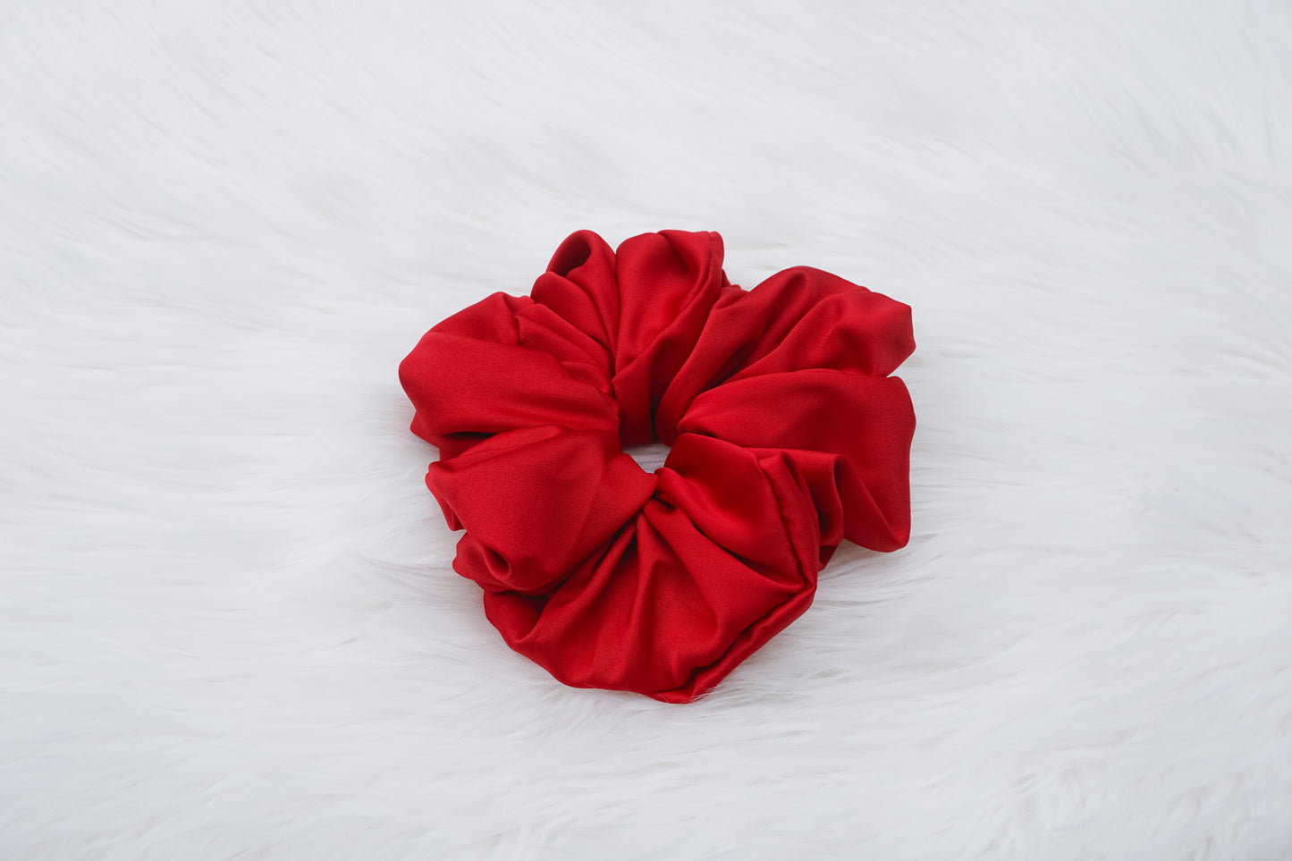 Red Matte Satin Scrunchie