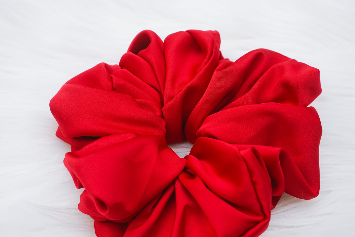 Red Matte Satin Scrunchie