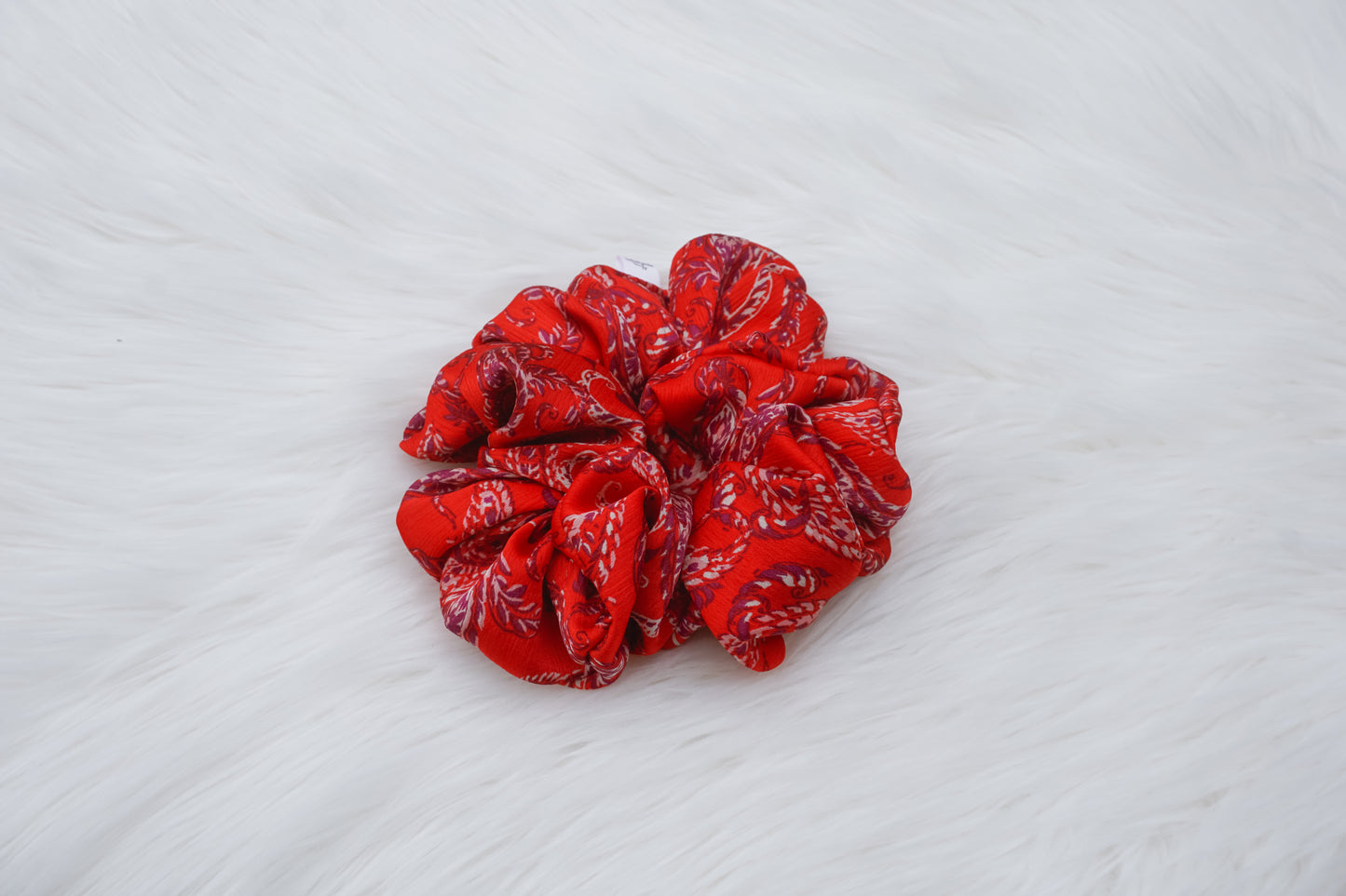 Red Paisley Scrunchie