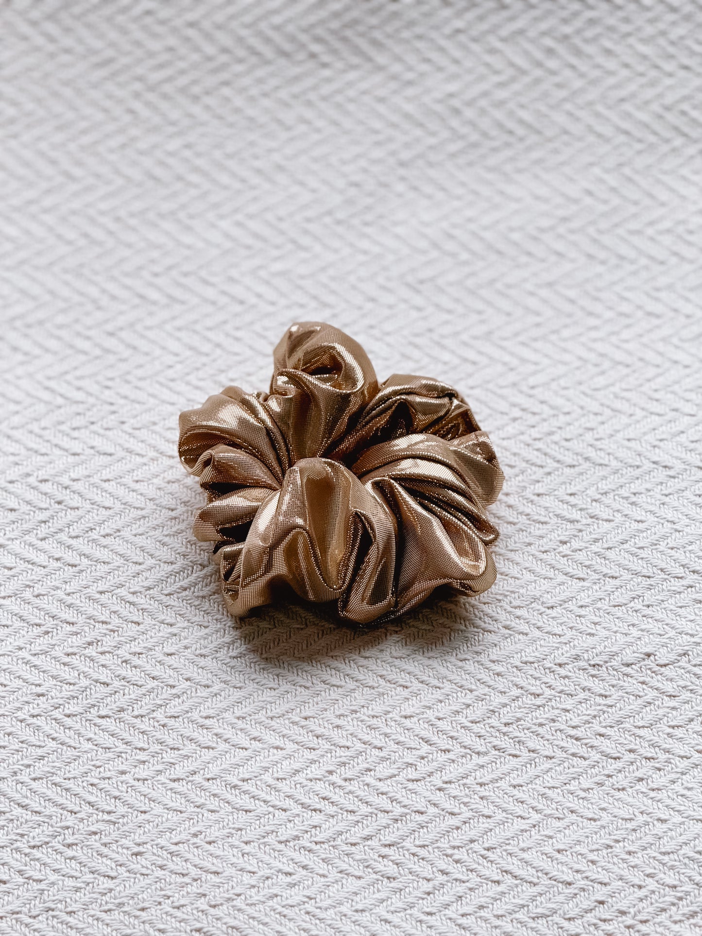 Gold Shiny Metallic Scrunchie