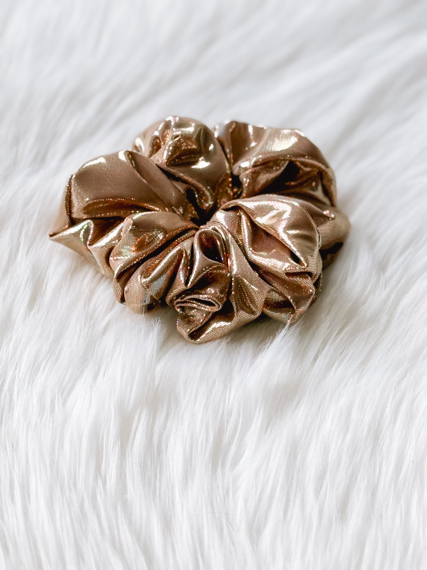 Gold Shiny Metallic Scrunchie