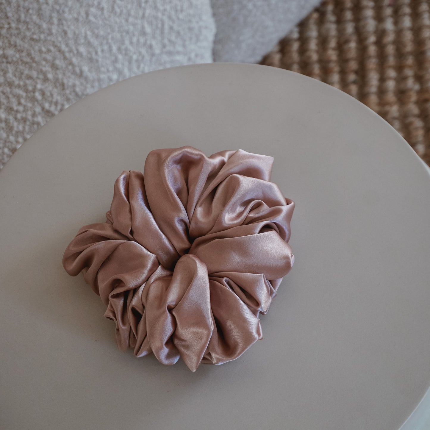 Rose Gold Satin Scrunchie