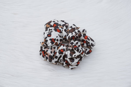 White Leopard Scrunchie