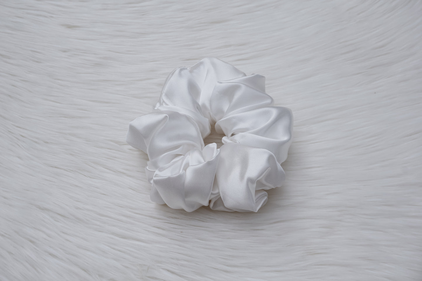 White Satin Scrunchie