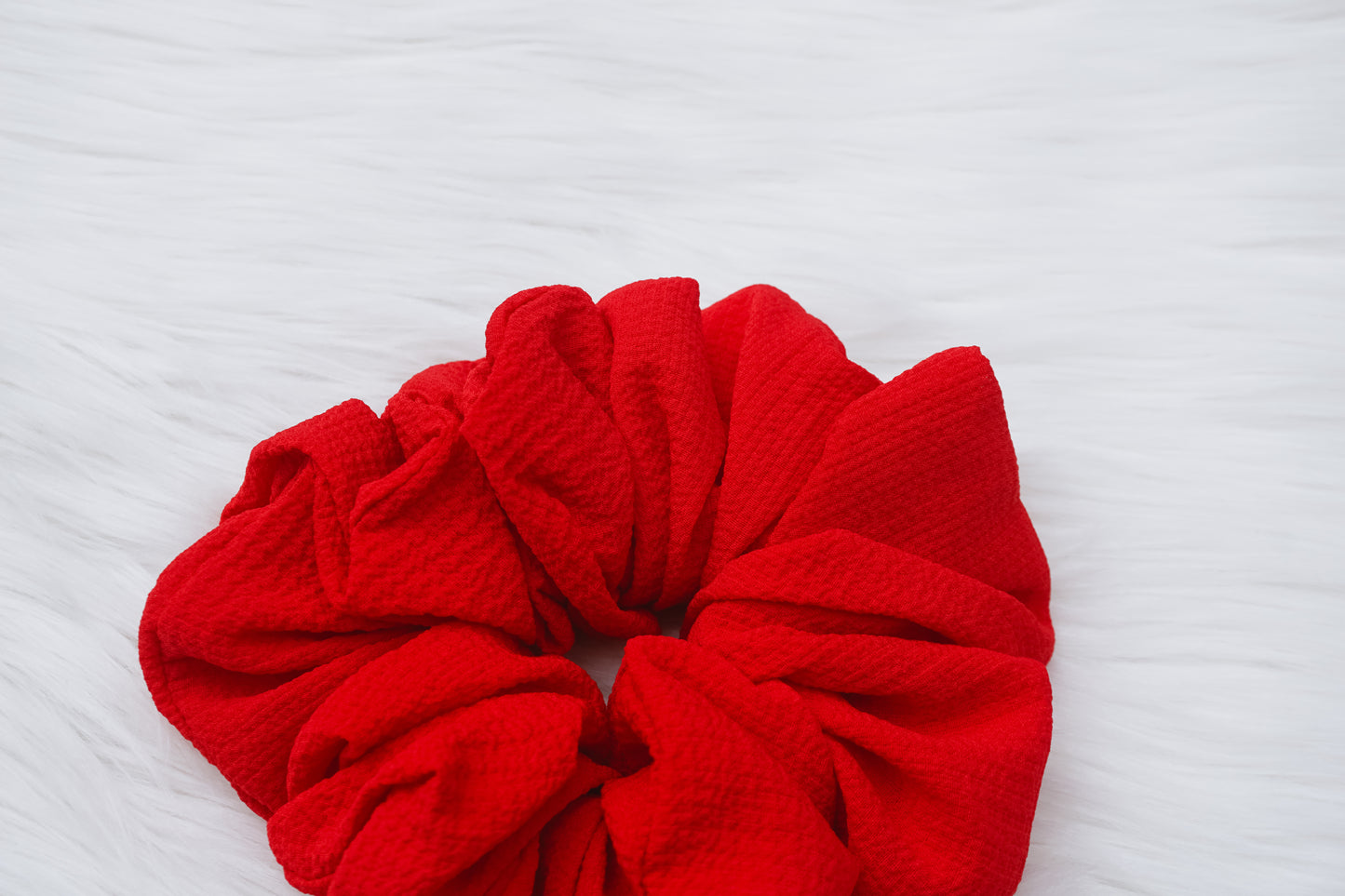 Red Textured Scrunchie