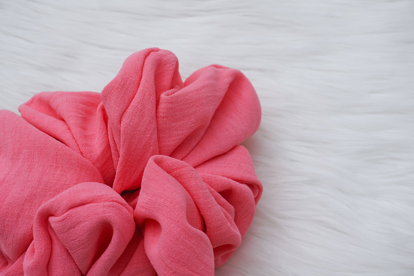 Pink Linen Scrunchie