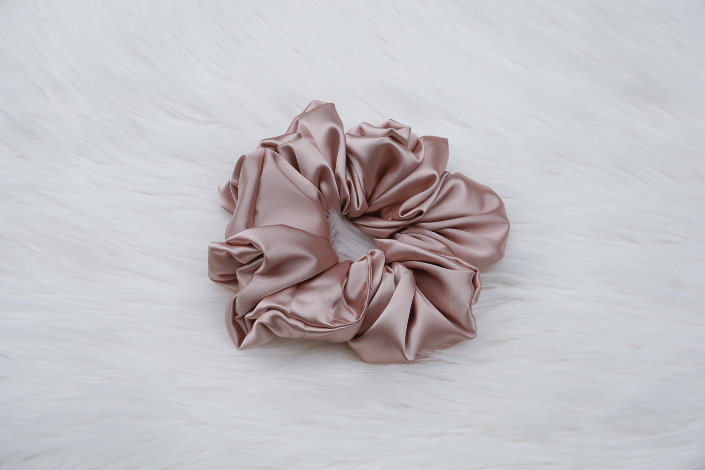 Rose Gold Satin Scrunchie