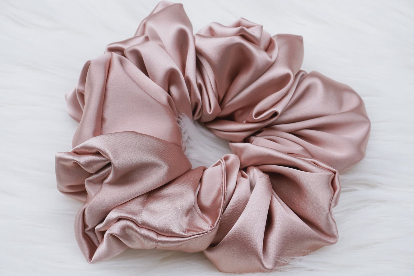 Rose Gold Satin Scrunchie