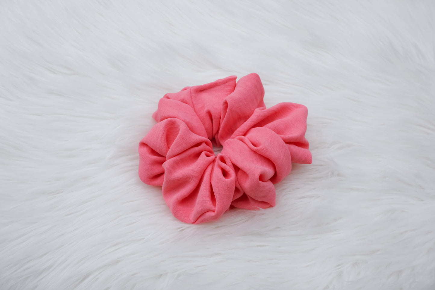 Pink Linen Scrunchie