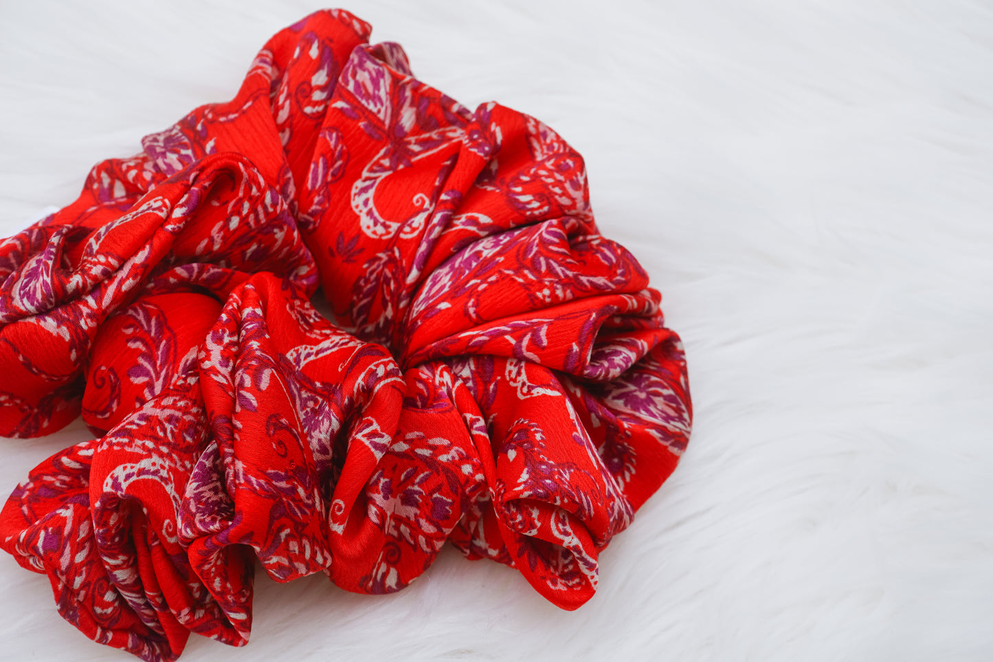 Red Paisley Scrunchie