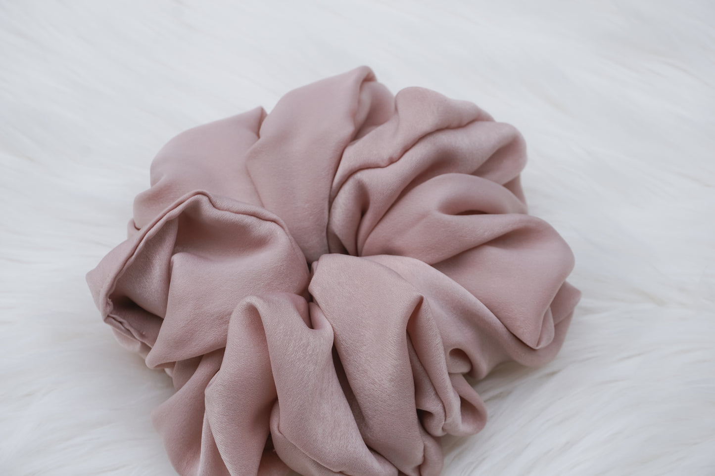 Soft Shimmer Pink Scrunchie