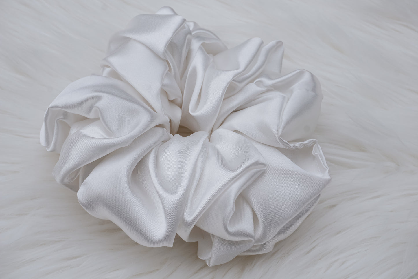 White Satin Scrunchie