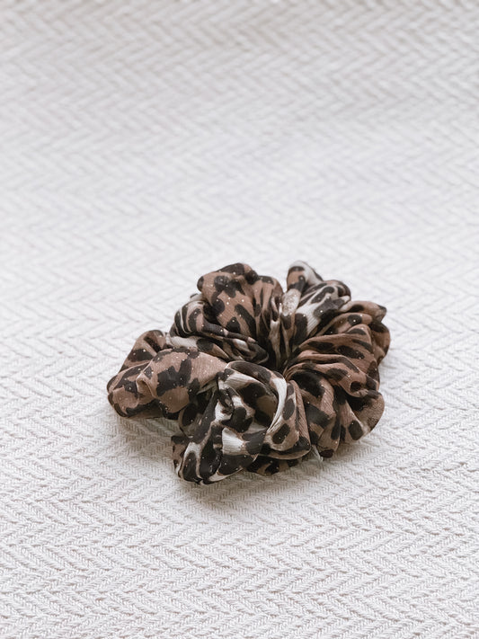 Leopard & Gold Polka Dot Scrunchie