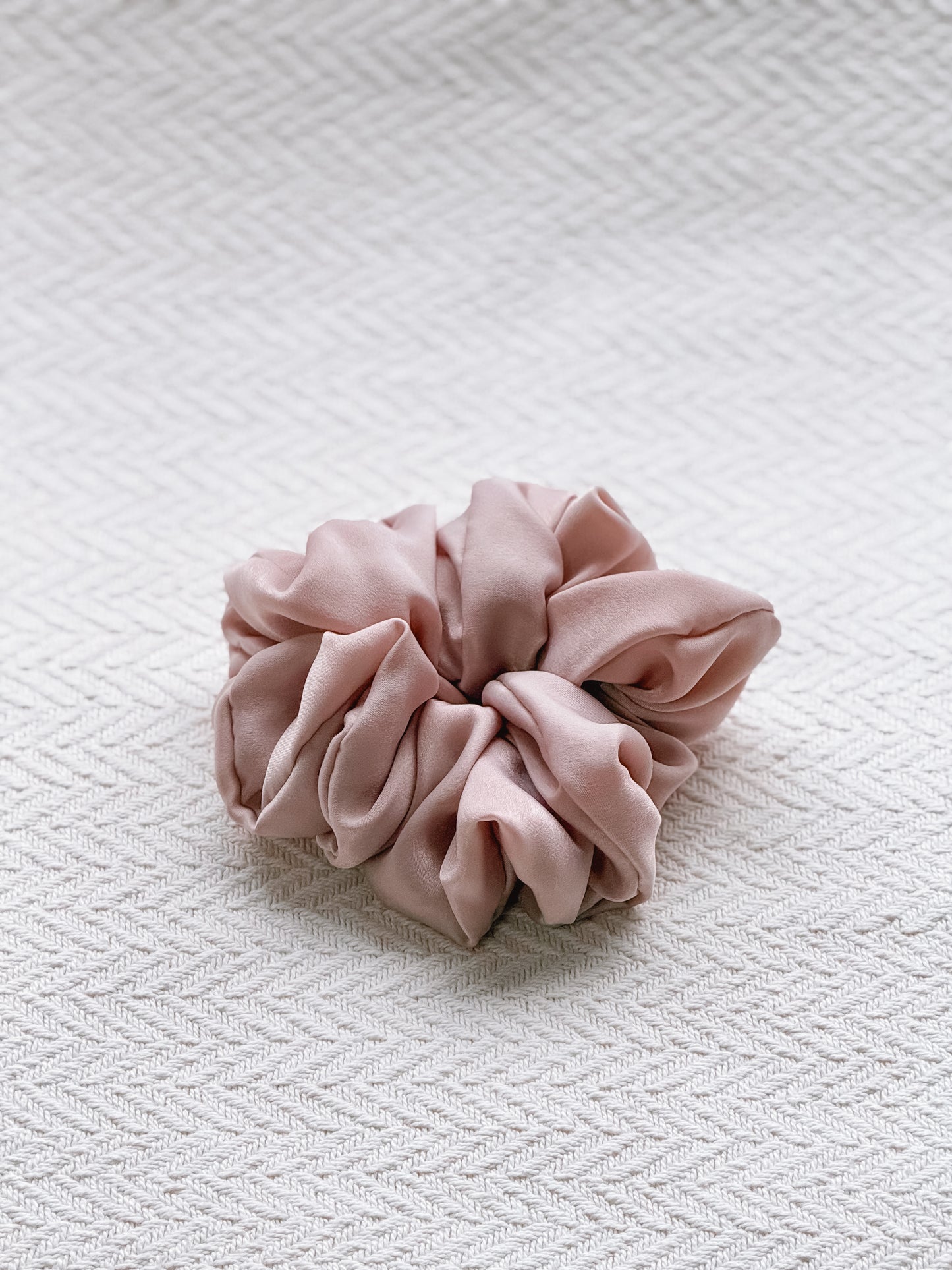 Soft Shimmer Pink Scrunchie