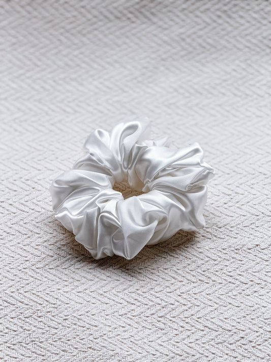 White Satin Scrunchie