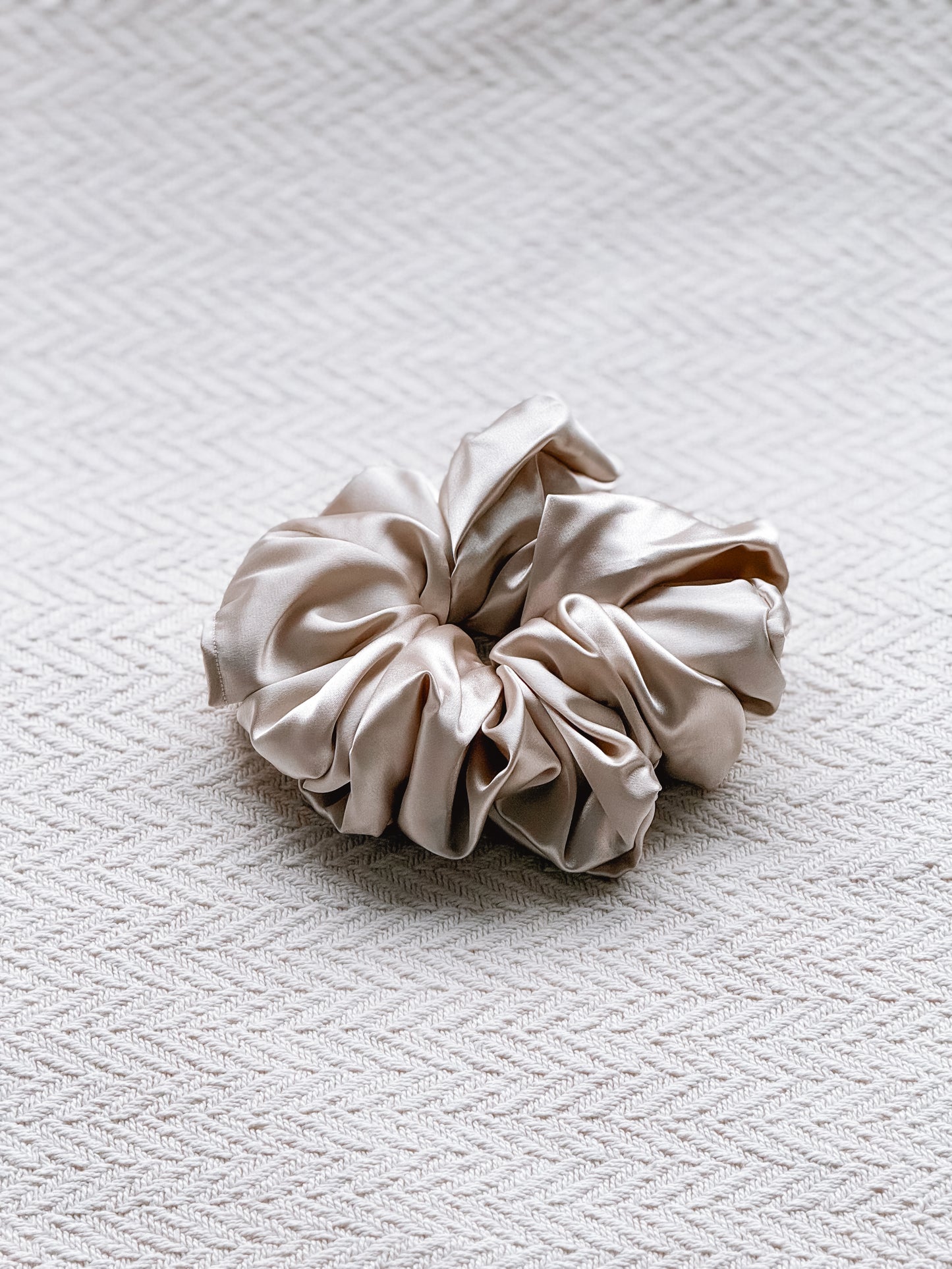 Champagne Satin Scrunchie