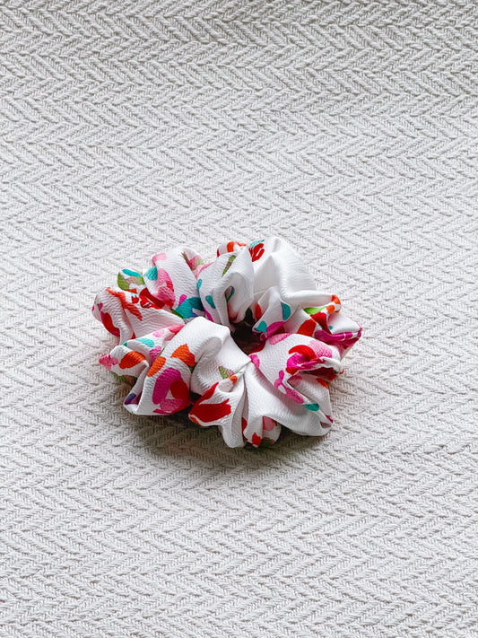 White & Coloured Leopard Scrunchie