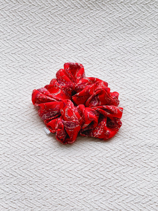 Red Paisley Scrunchie