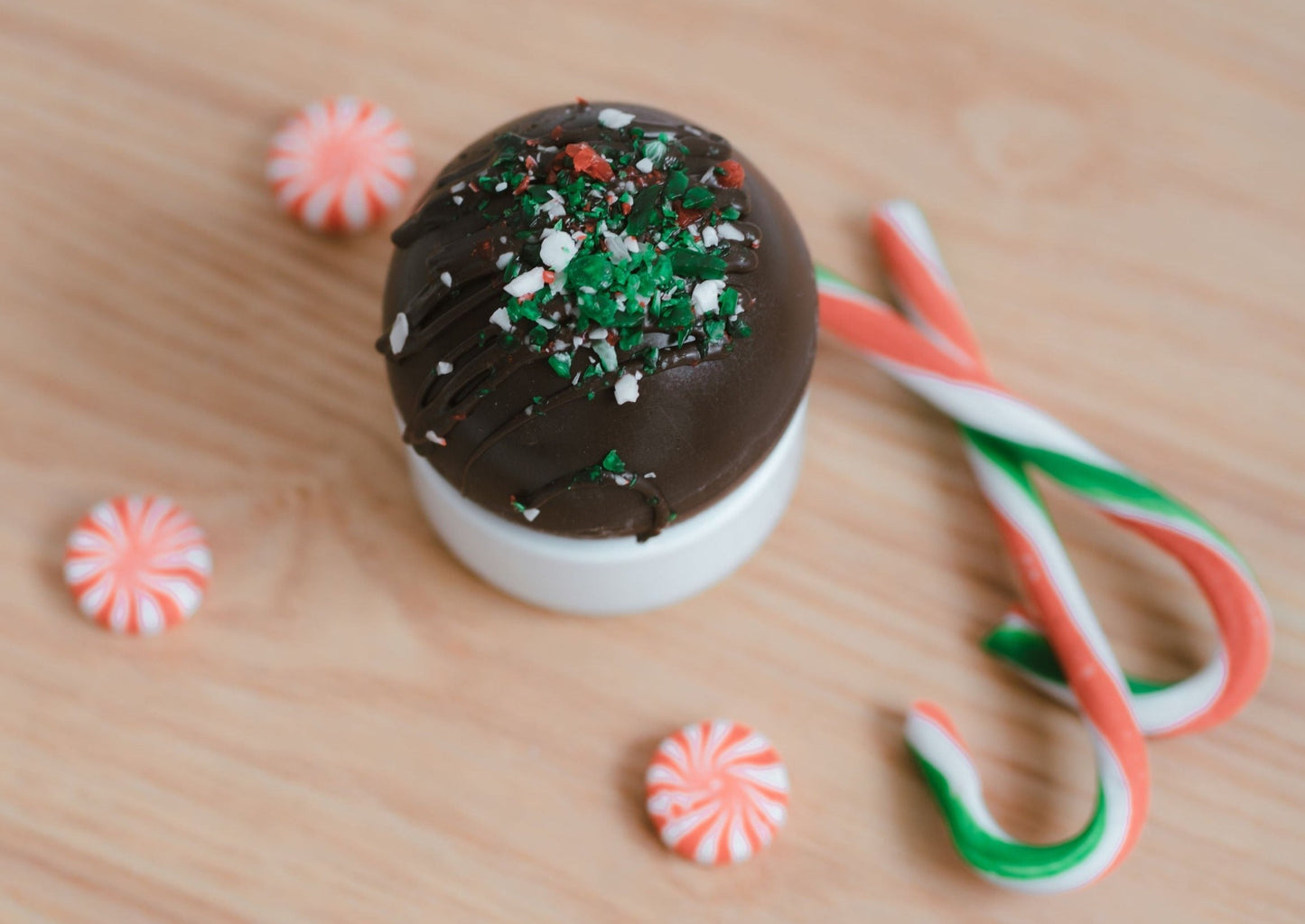 Handcrafted Holiday Peppermint Hot Chocolate Bomb
